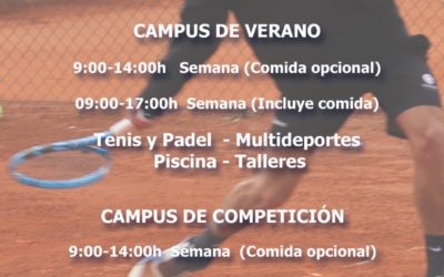 Campus de Verano 2020 en el Club de Tenis el Collao.